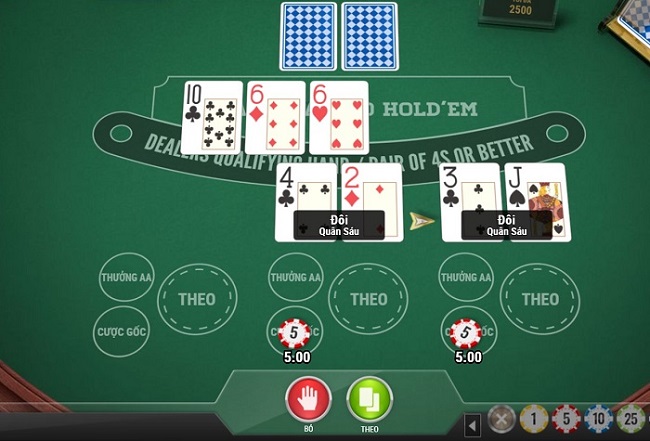 Huong dan cach choi 2 Hand Casino Hold'em