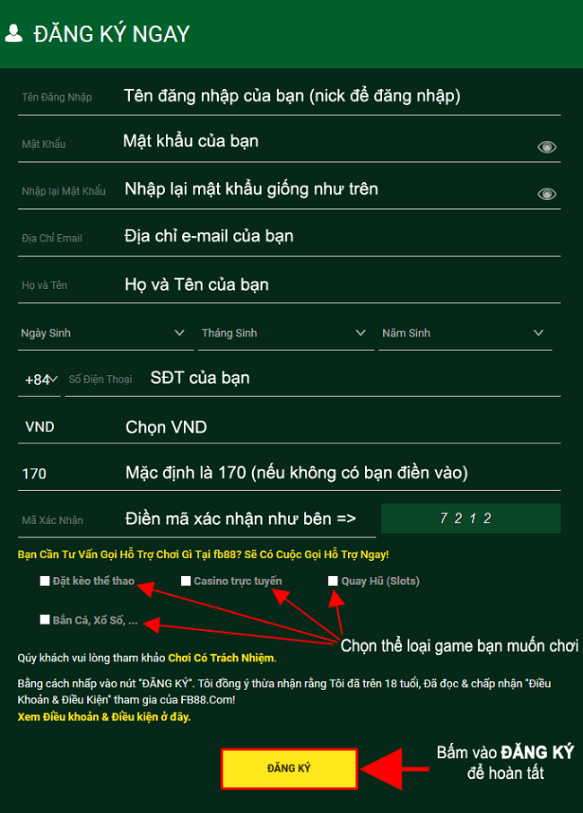 Huong dan cach dang ky tai khoan Fb88 nhanh chong