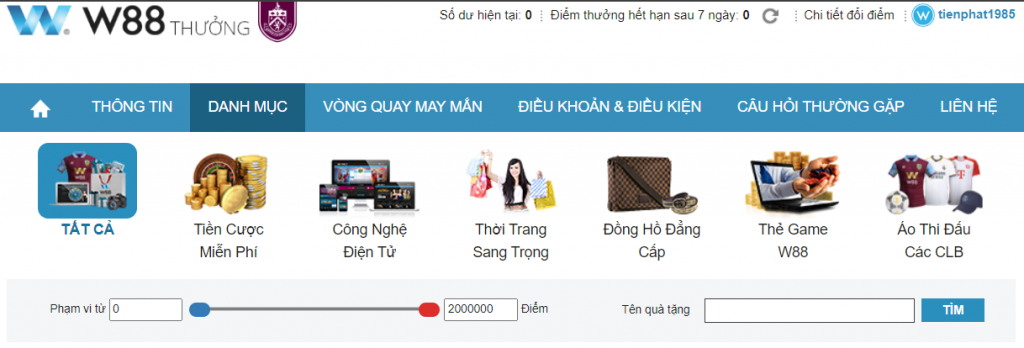Thông tin về CLB điểm thưởng W88 Thong tin ve CLB diem thuong W88