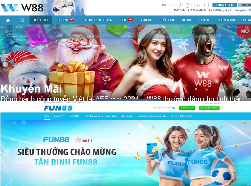 Gioi thieu nha cai W88 vs Fun88